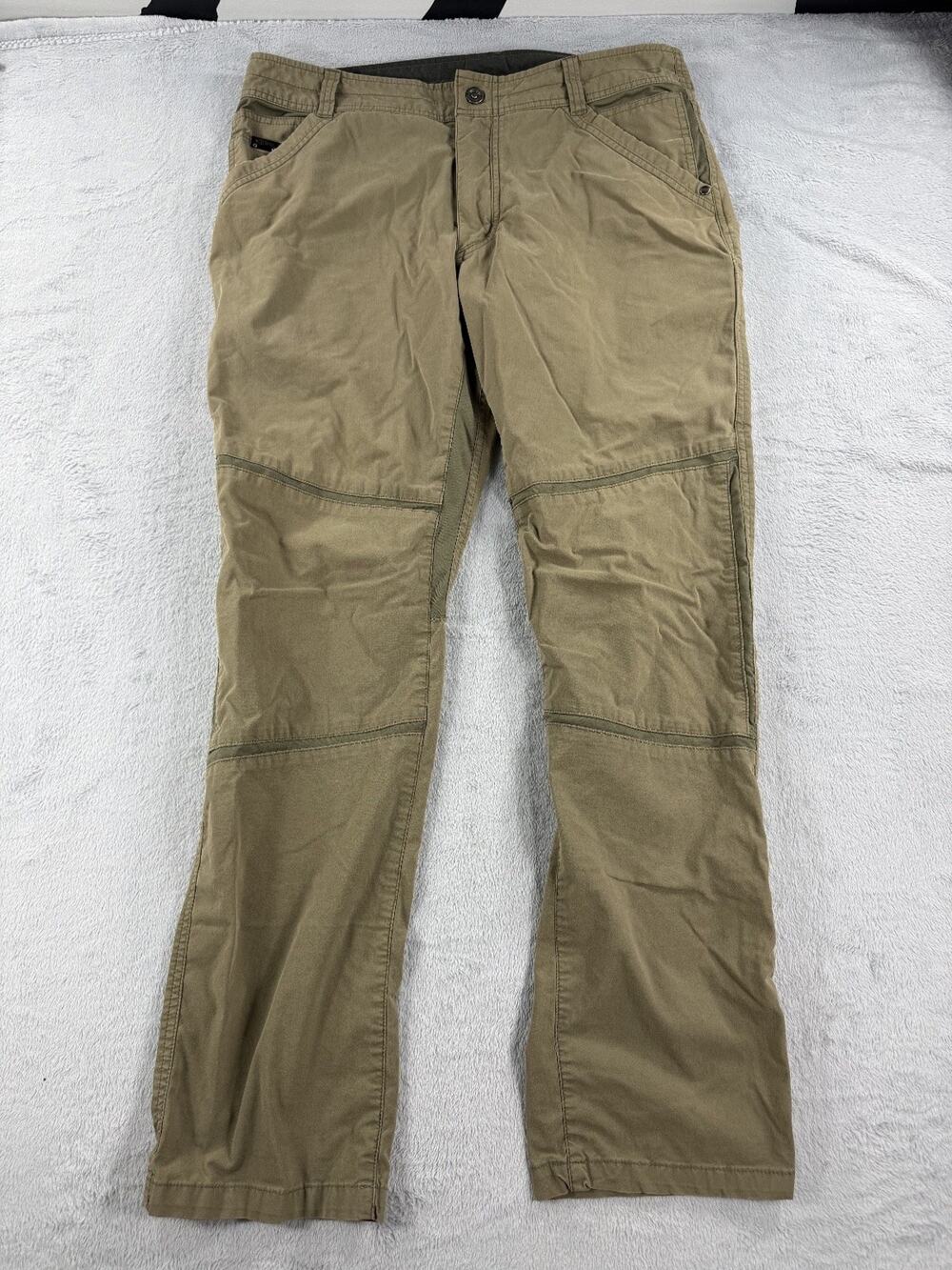 KÜHL Mens FREE RADIKL Pants Size 34x32 Khaki Brown Stretch Outdoor Hiking